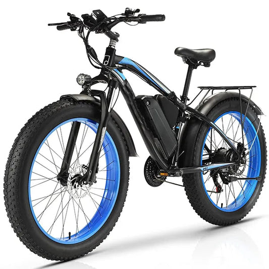 Wide tire electric bike with 2000W 48V/17.5Ah removable battery 35MPH